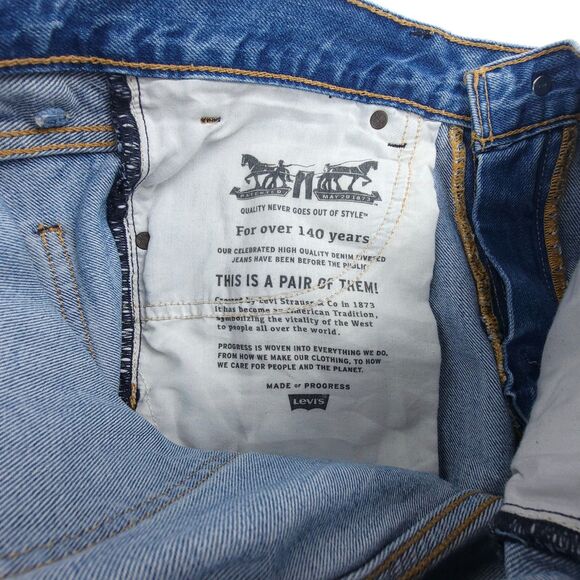 LEVIS 505C Orange Tab Slim Straight Ankle Distressed Jeans Light Denim Men 34x28 - Picture 8 of 8